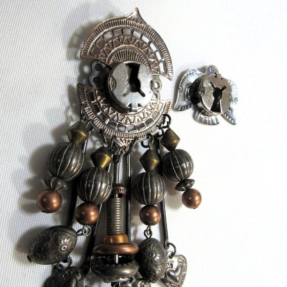 SILVER, COPPER , BRASS SOUTHWEST ORNATE BUTTON COVERS THUNDERBIRD + HEARTS - Picture 5 of 7